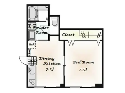 ハイツ・スカイツリー(1DK/1階)の間取り写真