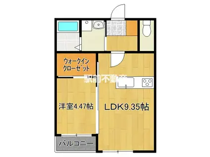 BRAVE BASE 本庄(1LDK/1階)の間取り写真