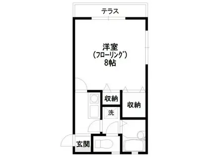 シャンブルクレールII(1K/1階)の間取り写真