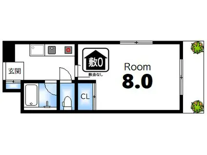 NAKASHIMA BLD(1K/4階)の間取り写真