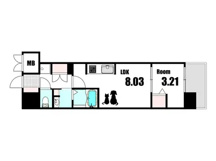 エスポワールI(1LDK/4階)の間取り写真