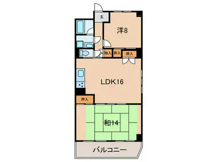 ルネ舞子(2LDK/6階)の間取り写真