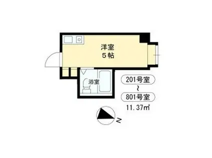 ラパンジール本田I(ワンルーム/6階)の間取り写真