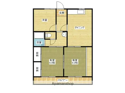 わかやま電鉄貴志川線 貴志駅 徒歩6分 2階建 築33年(3DK/2階)の間取り写真