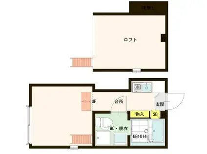 アルストロメリア(1K/1階)の間取り写真