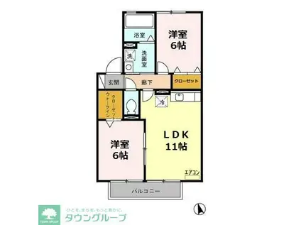 エクセレント(2LDK/2階)の間取り写真