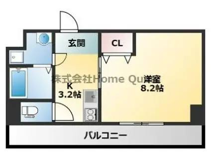 ルミエール八尾駅前(1K/3階)の間取り写真