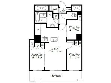 ザ・パークハウス西新宿タワー60(3LDK/42階)の間取り写真
