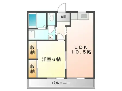 エスポアハイム(1LDK/1階)の間取り写真