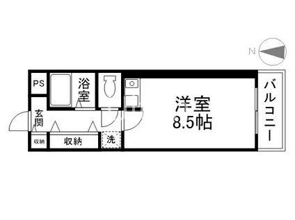 ニューポート内田(1K/2階)の間取り写真