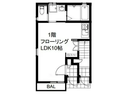 グラツィオーソ姫路市役所前(ワンルーム/1階)の間取り写真