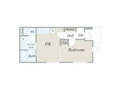 PATIO大岡山(1DK/1階)の間取り写真