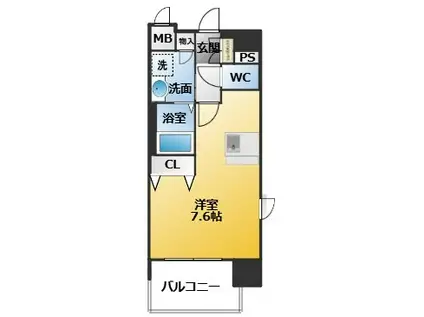 プレサンス名古屋STATIONビーフレックス(ワンルーム/7階)の間取り写真