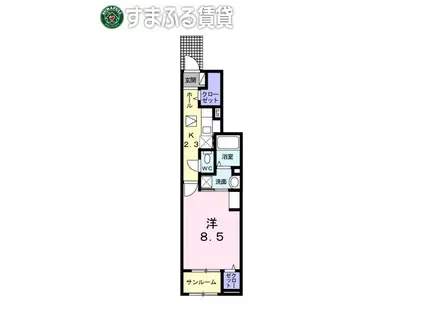 リリオ カーサ(1K/1階)の間取り写真