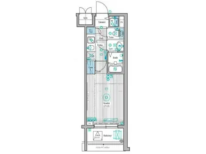 ガラステーション岩本町ノース(1K/6階)の間取り写真