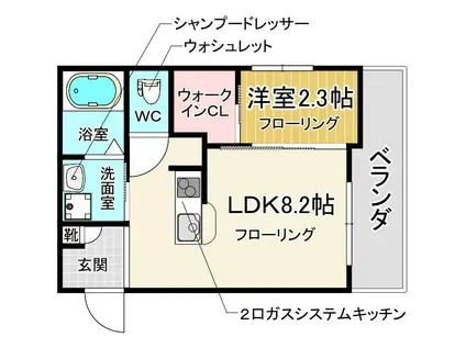 豊中市桜の町4丁目PJ(1LDK/3階)の間取り写真