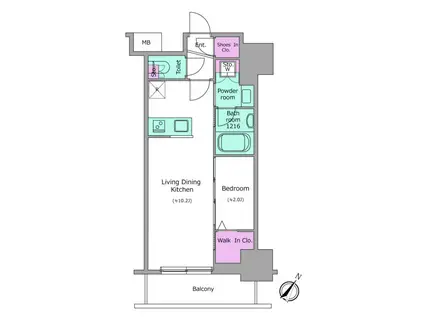 アーバネックス日本橋茅場町(1LDK/11階)の間取り写真