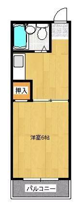 コート錦町(1K/1階)の間取り写真