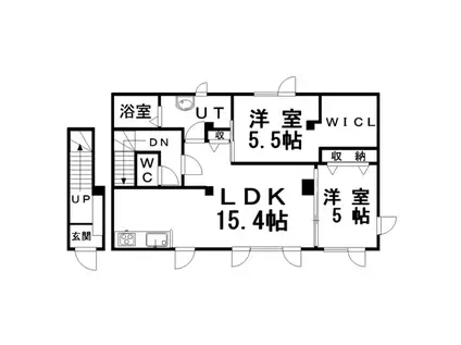エーケーハイム(2SLDK/2階)の間取り写真