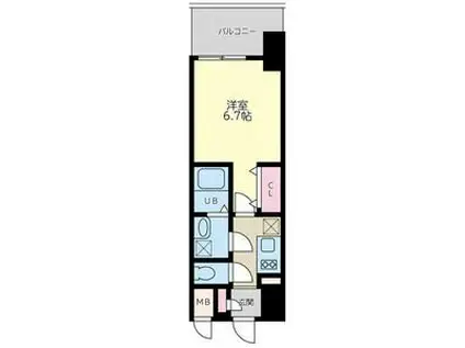 QUINTET NAMBA(1K/6階)の間取り写真