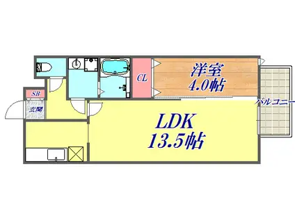 PROCEED GARDEN(1LDK/2階)の間取り写真