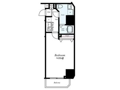 GENOVIA渋谷笹塚SKYGARDEN(1K/1階)の間取り写真