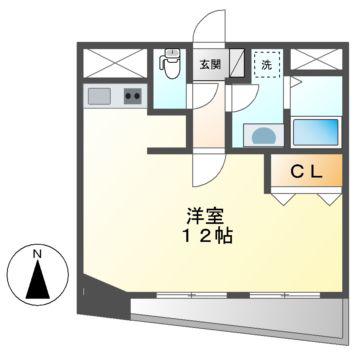 プラウランド名駅(ワンルーム/8階)の間取り写真