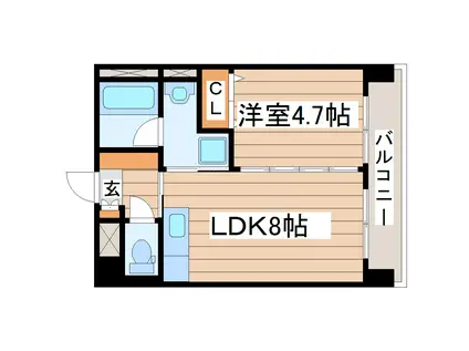 ミゥ フォリア(1LDK/1階)の間取り写真
