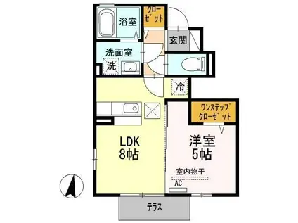 インペリアル パレス A(1LDK/1階)の間取り写真