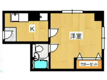 スペリオール学園前(1K/2階)の間取り写真