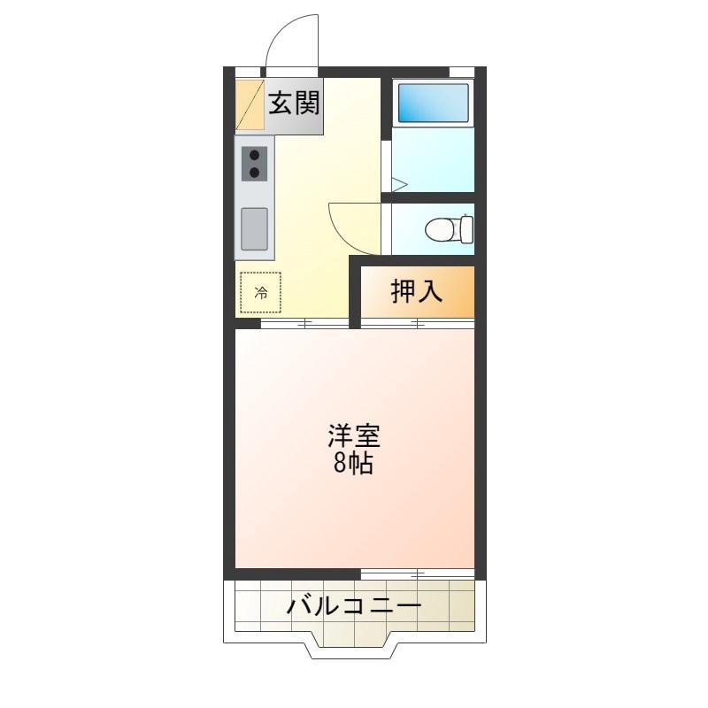 YSハイツ(1K/2階)の間取り写真