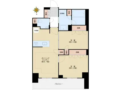 オープンレジデンシア本郷後楽園(2DK/8階)の間取り写真