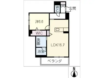 プレミアス御幸(1LDK/1階)の間取り写真