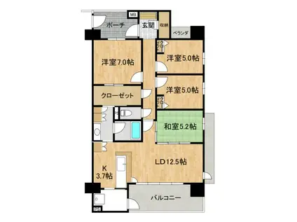 ヒューマンスクエア グランロマーニャ(4LDK/7階)の間取り写真