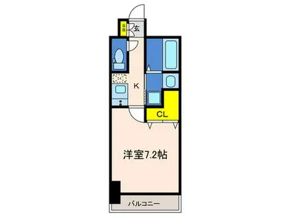 レジデンス神戸グルーブHW(1K/2階)の間取り写真