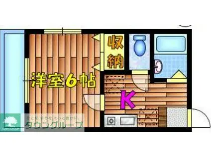 テラスシャルマン 100B(1K/1階)の間取り写真