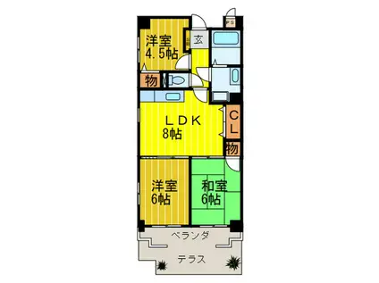 エシックス無辺(3LDK/1階)の間取り写真