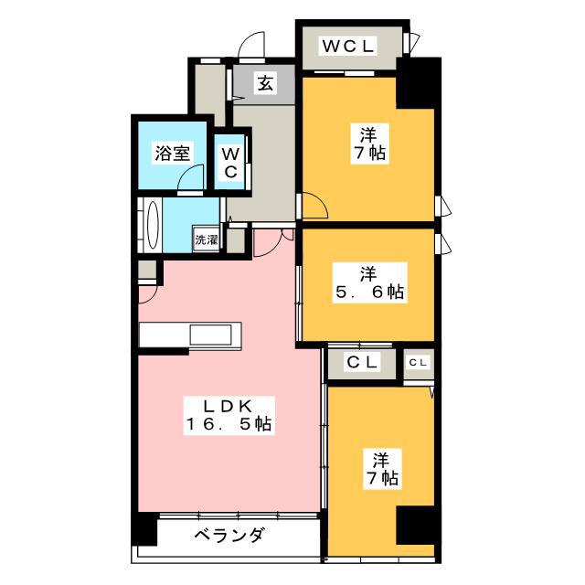 THE RESIDENCE M・KANOU(3LDK/2階)の間取り写真