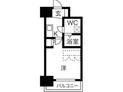 アドバンス心斎橋ラシュレ(1K/6階)の間取り写真