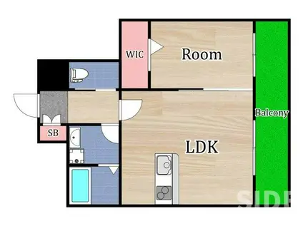 HRフロントリーガル城北(1LDK/3階)の間取り写真