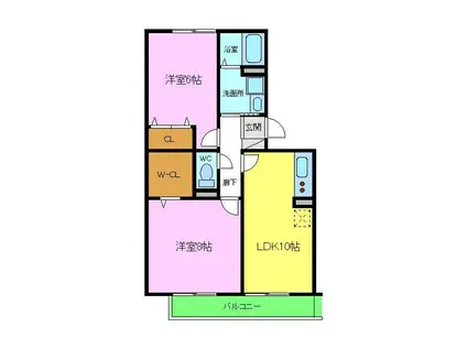 エスポワール(2LDK/1階)の間取り写真