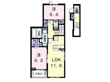 ファミール本郷(2LDK/2階)の間取り写真