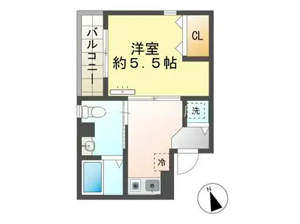 豊田ノースウエスト(1K/3階)の間取り写真