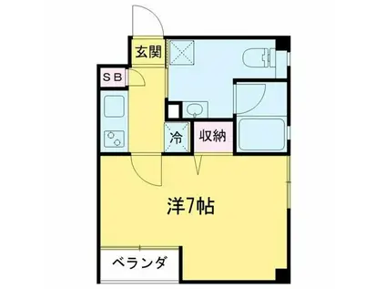 LIBRE(1K/2階)の間取り写真