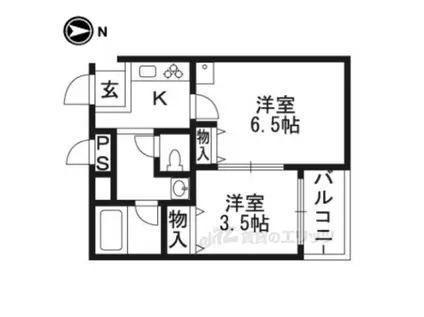 グランパレ(2K/2階)の間取り写真