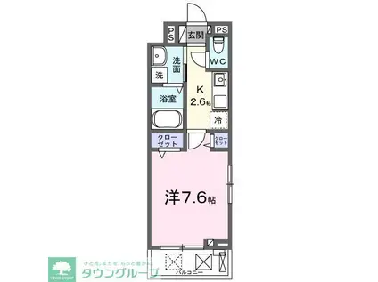 フルール ベール(1K/3階)の間取り写真