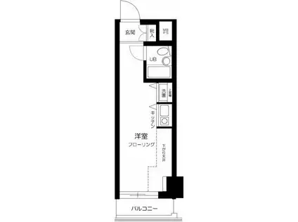 スカイノブレ御徒町(ワンルーム/4階)の間取り写真