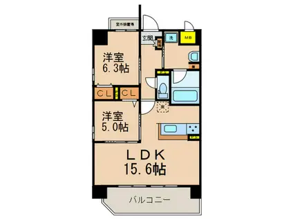 プライマリーレジデンス宇治黄檗(2LDK/2階)の間取り写真