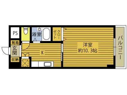 マイスターハイム(1K/1階)の間取り写真