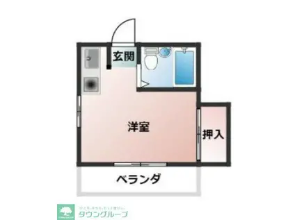 コーポベルセゾン(ワンルーム/1階)の間取り写真